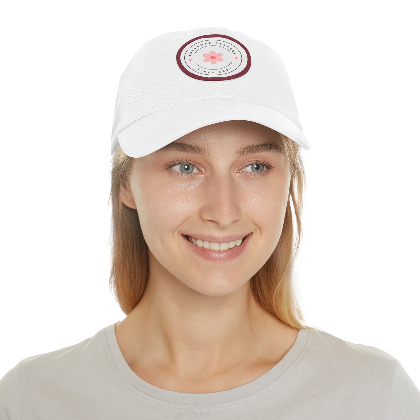 Floral Leather Patch Hat